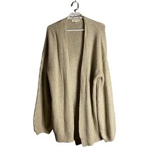 Treasure & Bond Women's Oatmeal Knit Long Line Cardigan